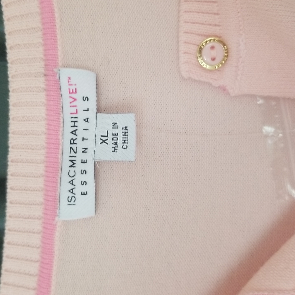 IsaacMizrahiLive ballet pink cardigan size XL - Picture 2 of 4